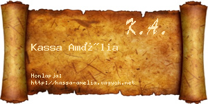 Kassa Amélia névjegykártya